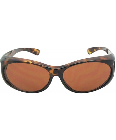 Wrap Small Non Polarized Sunglasses Over Glasses F3 - Tortoise -Non Polarized Amber Lenses - CN18ECSZADU $14.95