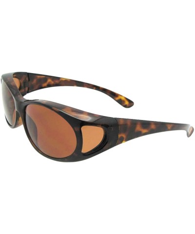 Wrap Small Non Polarized Sunglasses Over Glasses F3 - Tortoise -Non Polarized Amber Lenses - CN18ECSZADU $14.95