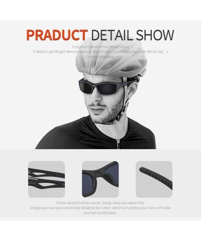 Rimless Polarized Sports Sunglasses for Men Women Cycling Running Driving Fishing Golf Baseball Glasses EMS-TR90 Frame - CS17...