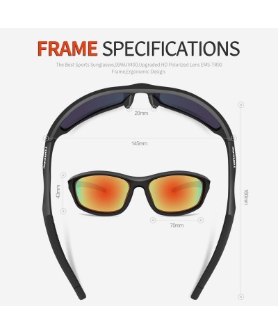 Rimless Polarized Sports Sunglasses for Men Women Cycling Running Driving Fishing Golf Baseball Glasses EMS-TR90 Frame - CS17...