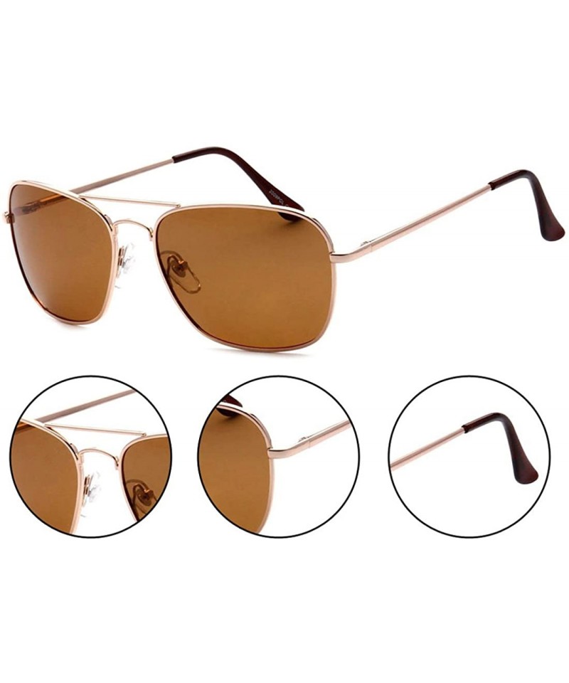 Square Classy Rectangular Metal Wire Aviator Sunglasses - CJ17YQ78YCN $11.41