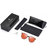 Square Polarized Sunglasses Matte Finish Sun glasses Color Mirror Lens 100% UV Blocking - Orange2 - C6194C98XNQ $19.48