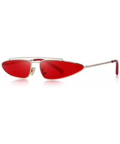 Aviator DESIGN Women Small Frame Cat Eye Sunglasses Retro Style C04 Yellow - C05 Red - C718YZULQ4K $29.12