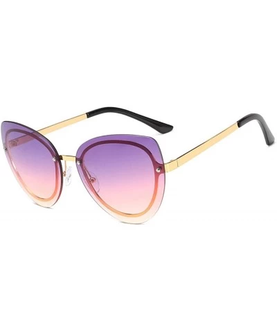 Aviator Fashion sunglasses- women's men's cat eye sunglasses frameless sunglasses - D - CY18RNU4S6G $76.41