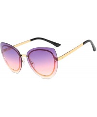 Aviator Fashion sunglasses- women's men's cat eye sunglasses frameless sunglasses - D - CY18RNU4S6G $30.76