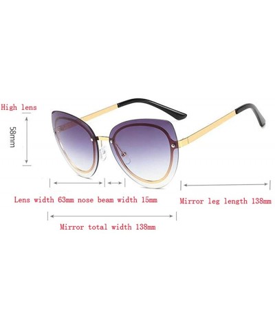 Aviator Fashion sunglasses- women's men's cat eye sunglasses frameless sunglasses - D - CY18RNU4S6G $30.76