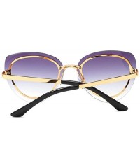 Aviator Fashion sunglasses- women's men's cat eye sunglasses frameless sunglasses - D - CY18RNU4S6G $30.76