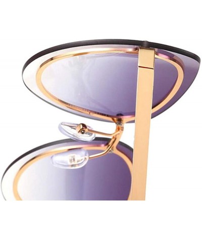 Aviator Fashion sunglasses- women's men's cat eye sunglasses frameless sunglasses - D - CY18RNU4S6G $30.76