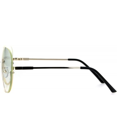 Semi-rimless Womens Upside Down Half Rim Granny Oversize Clear Lens Eye Glasses - Gold - CN182YM2TLA $11.88