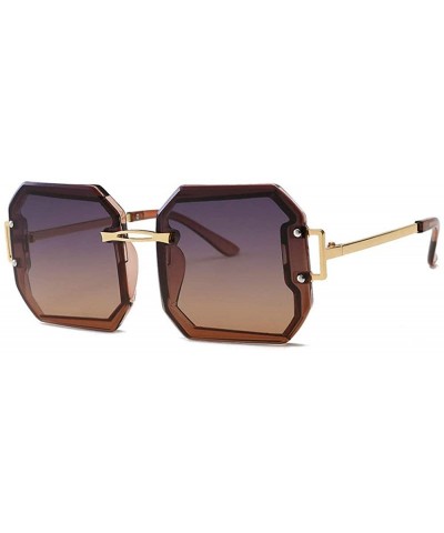 Square New Polarized Sunglasses Ladies Frameless Trimming Fashion Trend Big Frame Glasses Square Men Sunglasses - CB18WXMZKN3...