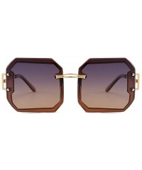 Square New Polarized Sunglasses Ladies Frameless Trimming Fashion Trend Big Frame Glasses Square Men Sunglasses - CB18WXMZKN3...