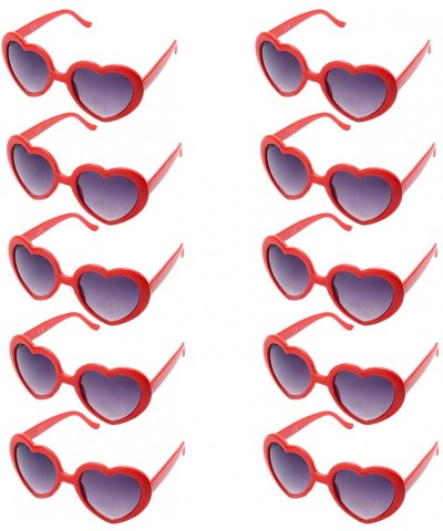 Goggle 10 Pack Heart Shaped Sunglasses for Women Party Favors Eyewear Multiple Choice - Red - CJ18EOR8WG9 $31.08