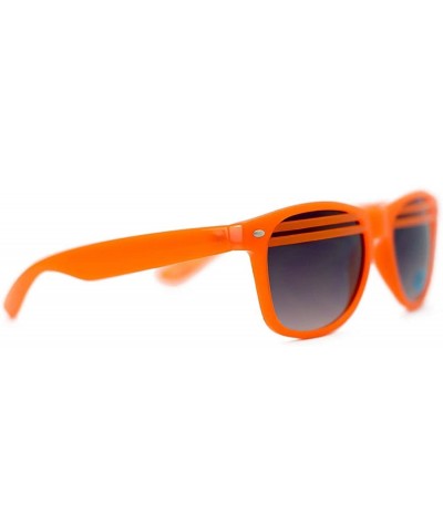 Wayfarer Unisex Double Stripe Wayfarer Sunglasses - Orange - CE12LHJT4BZ $11.96