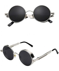 Square Round Square Vintage Sun Glasses for Men Women-Trendy Mirrored Sunglasses Eyewear Outdoor Sports Glasse - B - C7196ICS...