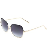 Wayfarer Womens Oversized Square Sunglasses Oceanic Gradient Lens Metal Frame 60mm - Black-gold-smoke - C417YLII70Q $9.92