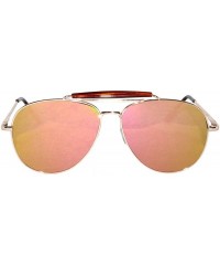 Aviator 3 Pack Aviator Brow Bar Sunglasses UV Protection Color Lens Metal Frame Unisex (Flat-063-C6-C7-C9 - Colored) - C0186S...