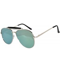 Aviator 3 Pack Aviator Brow Bar Sunglasses UV Protection Color Lens Metal Frame Unisex (Flat-063-C6-C7-C9 - Colored) - C0186S...