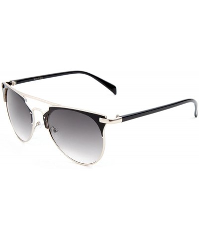 Rimless Glamour Aviator Sunglasses Metal Crossbar Mod Runway Fashion - 0black/Gold - CM17YTQ4DQ5 $18.73