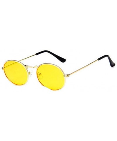 Square Vintage Oval Sunglasses Women Fashion Classic Small Face Metal Designer Sun Glasses Travel (C) - C - CI1902ARGR5 $18.16