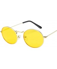Square Vintage Oval Sunglasses Women Fashion Classic Small Face Metal Designer Sun Glasses Travel (C) - C - CI1902ARGR5 $7.89