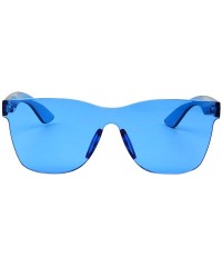 Rimless Retro Vintage Rimless Square Transparent Flat Lens Fashion Sunglasses - 2 Pack - Blue - Red - C118K2UUHI8 $15.32