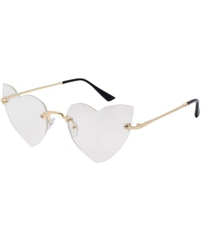 Rectangular Heart Shape Vintage Stylish Sunglasses for Women UV Pretection Sun Glasses Shades Glasses - White - CE18X5DK6EX $...