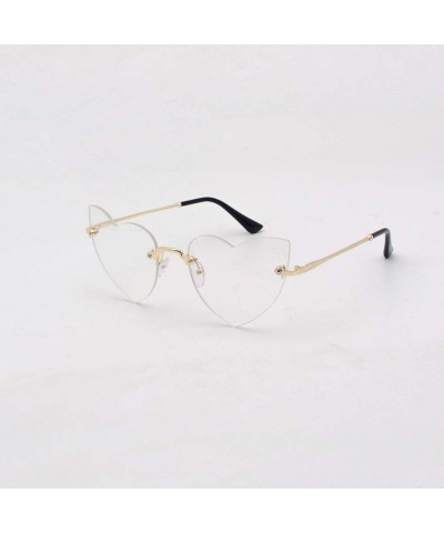 Rectangular Heart Shape Vintage Stylish Sunglasses for Women UV Pretection Sun Glasses Shades Glasses - White - CE18X5DK6EX $...