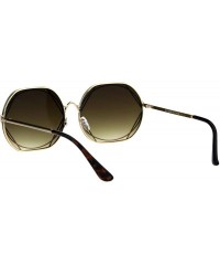 Butterfly Womens Metal Rim Nouveau Metal Art Frame Designer Sunglasses - Gold Brown - CS18GXNLDDE $15.59