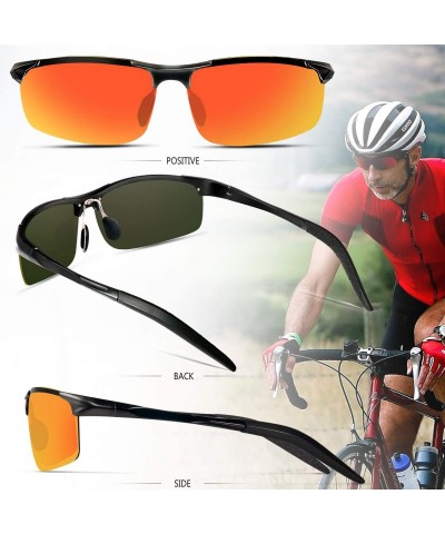 Sport Sports Polarized Sunglasses for Men - Mens Sports Glasses Metal Frame Driving sunglasses 2266 - Orange - C418HXIEOC2 $2...