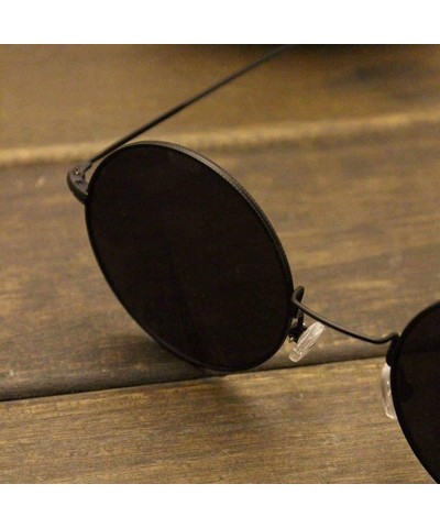 Rectangular American Retro Sunglasses- Round Polarized Men Women Anti-UV Classic Sunglasses for Driving Fishing Cycling - E -...