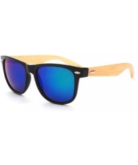 Square Bamboo Sunglasses - Wood Sunglasses - 3-in-1 Value Pack Gift Set - Stylish- Lightweight- Durable - Deep Blue - C918DXI...