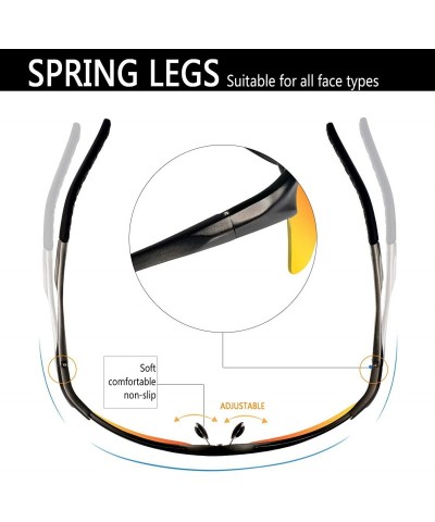 Sport Sports Polarized Sunglasses for Men - Mens Sports Glasses Metal Frame Driving sunglasses 2266 - Orange - C418HXIEOC2 $4...