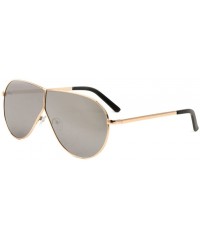 Aviator XL Oversized Split Shield Flat Top Aviator Sunglasses - Rose Gold Frame - CB186348M2S $11.63