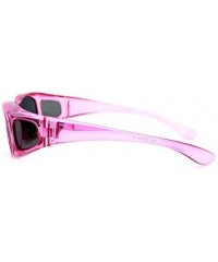 Sport Womens Polarized Fit Over Glasses Sunglasses Oval Rectangular - Wear Over Prescription Eyeglasses - 2 Pink Xs - CZ194I5...