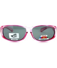 Sport Womens Polarized Fit Over Glasses Sunglasses Oval Rectangular - Wear Over Prescription Eyeglasses - 2 Pink Xs - CZ194I5...