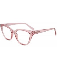 Oversized Stylish Large Cateye Blue Light Blocking Glasses for Women - Clear Rose - CE18W8IITGK $19.30