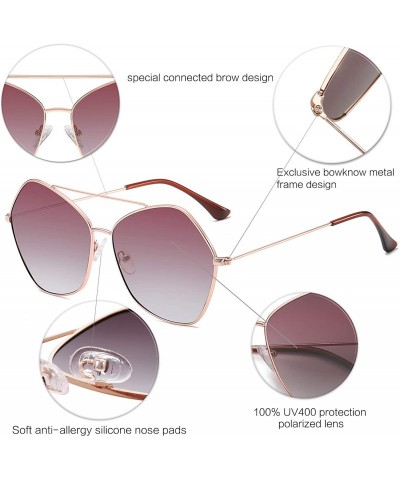 Oversized Polarized Sunglasses for Women Large Ultra Light Hexagonal Glasses NIMBUS SJ1125 - CN19324SOSS $26.52
