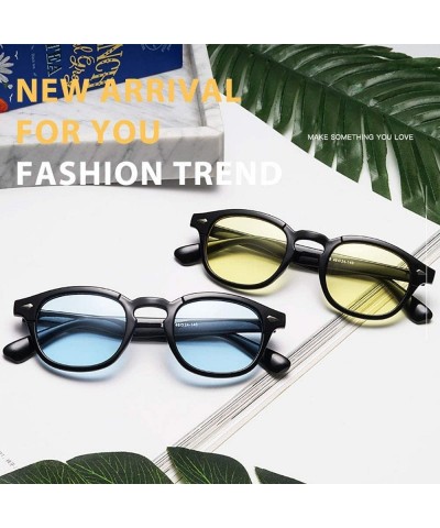 Round Vintage Johnny Depp Round Sunglasses Tint Lens Nerd Colorful Eyewear See Through Film Tony stark Glasses - 11 - CF18AK6...