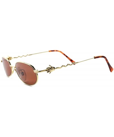 Oval Vintage Old Deadstock Funky Funny Mens Womens Round Oval Sunglasses - Gold & Tortoise - C2189REHWHS $26.73