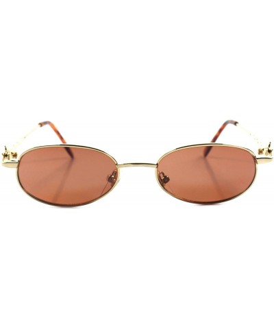 Oval Vintage Old Deadstock Funky Funny Mens Womens Round Oval Sunglasses - Gold & Tortoise - C2189REHWHS $17.82