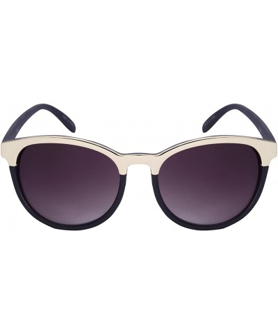 Wayfarer Women's Round Horned Rim Sunglasses with Gradient Lens 32069TT-AP - Matte Black - CE1297ERP4F $8.41