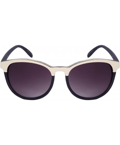 Wayfarer Women's Round Horned Rim Sunglasses with Gradient Lens 32069TT-AP - Matte Black - CE1297ERP4F $8.41