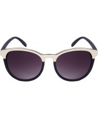 Wayfarer Women's Round Horned Rim Sunglasses with Gradient Lens 32069TT-AP - Matte Black - CE1297ERP4F $8.41