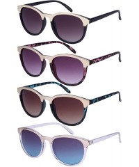 Wayfarer Women's Round Horned Rim Sunglasses with Gradient Lens 32069TT-AP - Matte Black - CE1297ERP4F $8.41
