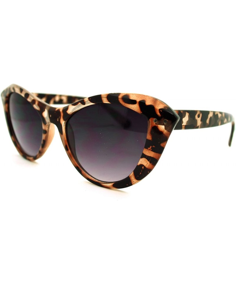 Cat Eye Narrow Retro Womens Cat Eye Thick Plastic 20s Brow Sunglasses - Beige Tort - C211L9LF3CB $18.48