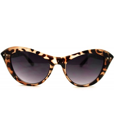 Cat Eye Narrow Retro Womens Cat Eye Thick Plastic 20s Brow Sunglasses - Beige Tort - C211L9LF3CB $11.39