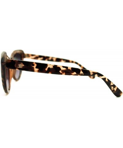 Cat Eye Narrow Retro Womens Cat Eye Thick Plastic 20s Brow Sunglasses - Beige Tort - C211L9LF3CB $11.39