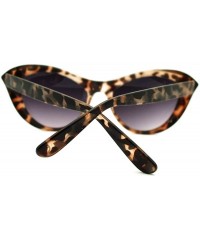 Cat Eye Narrow Retro Womens Cat Eye Thick Plastic 20s Brow Sunglasses - Beige Tort - C211L9LF3CB $11.39