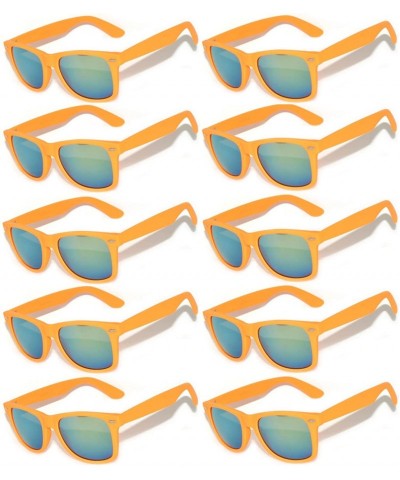 Rimless Vintage Mirrored Lens Sunglasses Matte Frame 10 Pack in Multiple Colors OWL. - 10_pairs_orange_matte - CB127GNUHNZ $4...