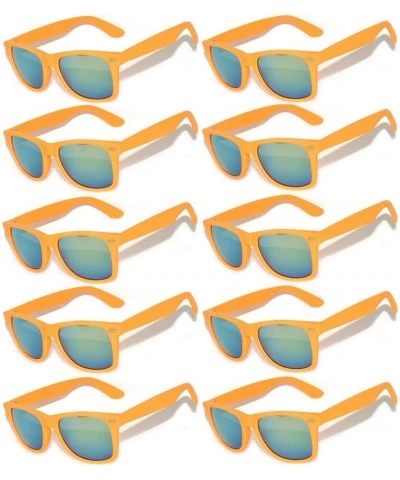 Rimless Vintage Mirrored Lens Sunglasses Matte Frame 10 Pack in Multiple Colors OWL. - 10_pairs_orange_matte - CB127GNUHNZ $4...